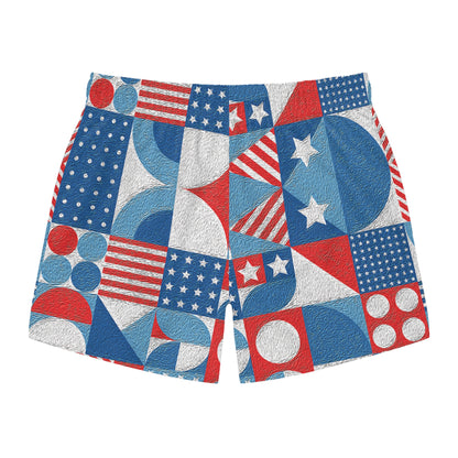 Red White and Blue Bold Pattern - Oil Paint Texture - BIG - Swim Trunks