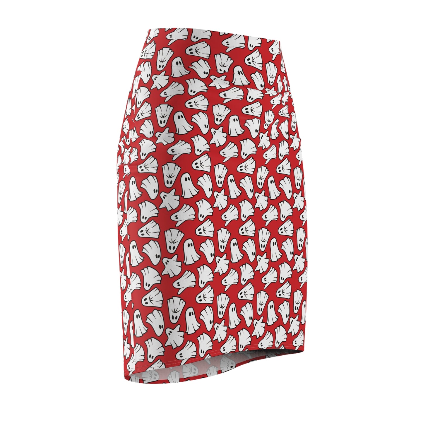 Boo - Ghosts - Halloween - Scarlet de0000 - Women's Pencil Skirt