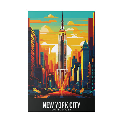 New York City - United States - Black 000000 - Matte Canvas, Stretched, 0.75"