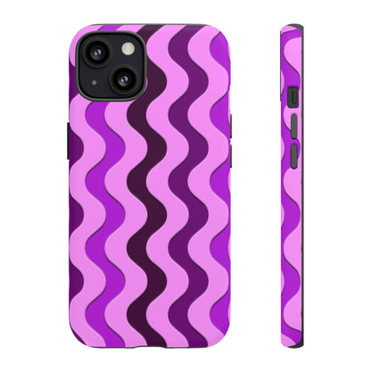 Vertical retro wavy purple and pink - Tough Cases