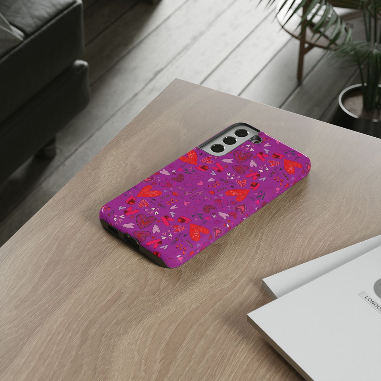 Heart Doodles - Deep Magenta B805AE - Tough Cases