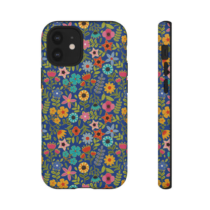 Playful Spring flowers - blue - Tough Cases