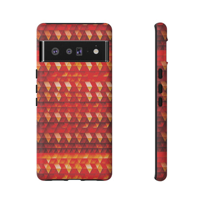 Geometric Flame - Red Triangles - Boston University Red d00000 - Tough Cases