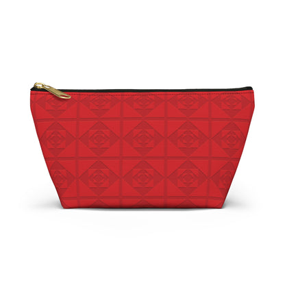 Embossed Geometric Pattern - Accessory Pouch w T-bottom