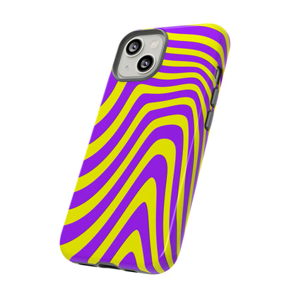 Retro wavy - yellow and purple - Tough Cases