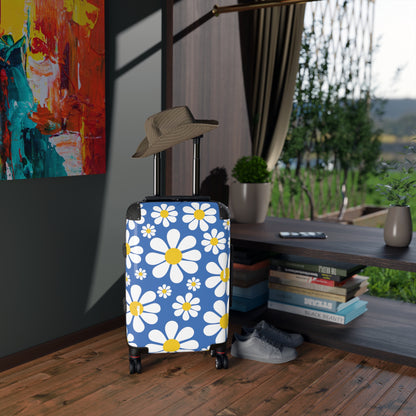 Ducks in Daisies - Azure 0080FF - Suitcase