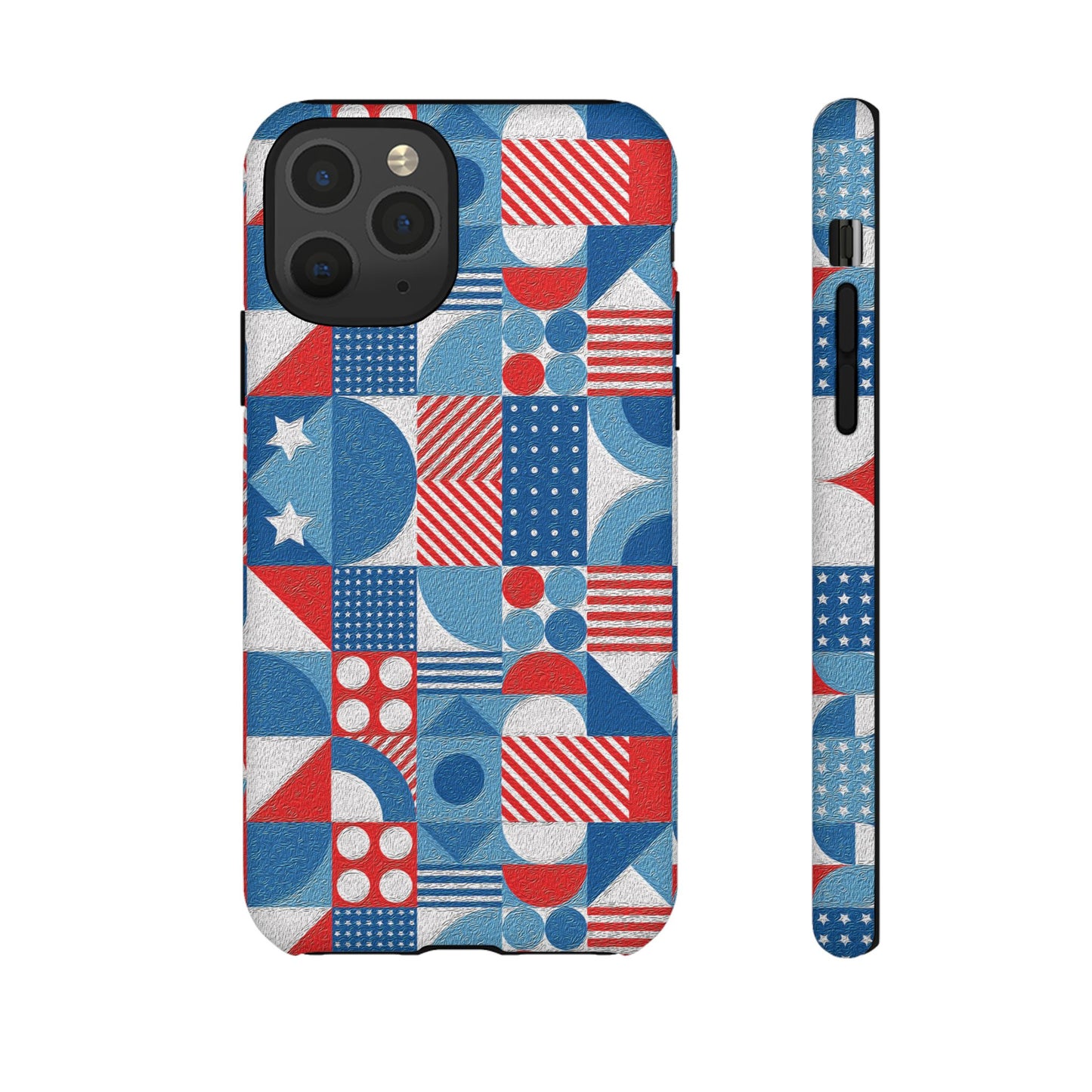 Red White and Blue Bold Pattern - BIG - Oil Paint Texture - Tough Cases