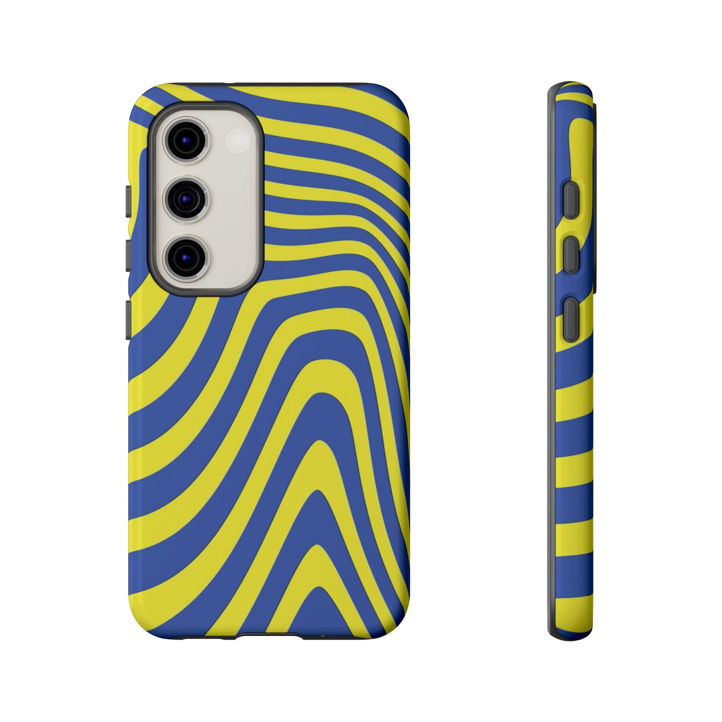 Retro wavy - yellow and blue - Tough Cases