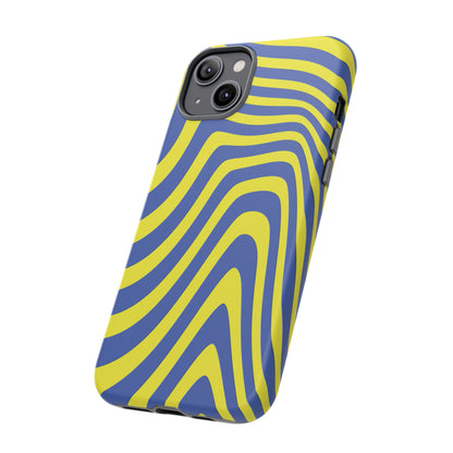 Retro wavy - yellow and blue - Tough Cases