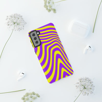 Retro wavy - yellow and purple - Tough Cases