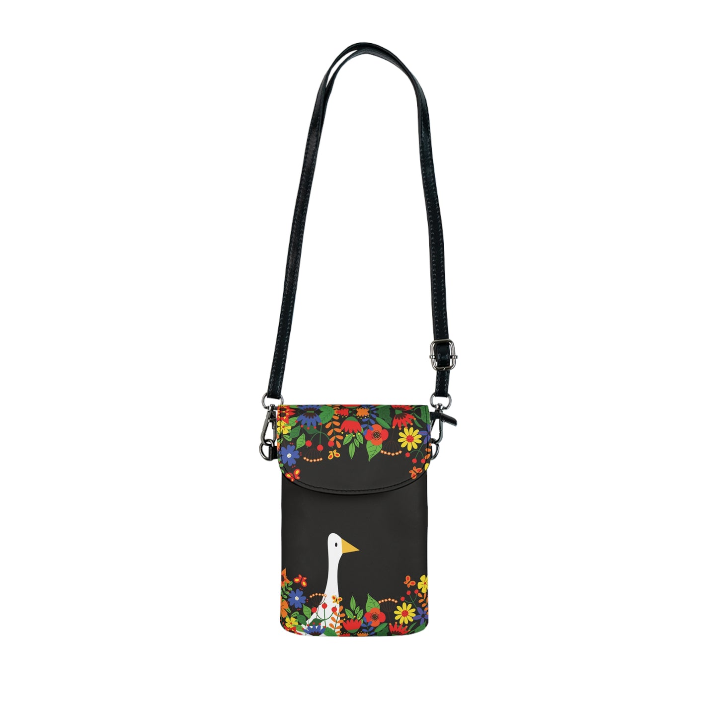 Bright Summer flowers - Black Chocolate 191815 - Small Cell Phone Wallet