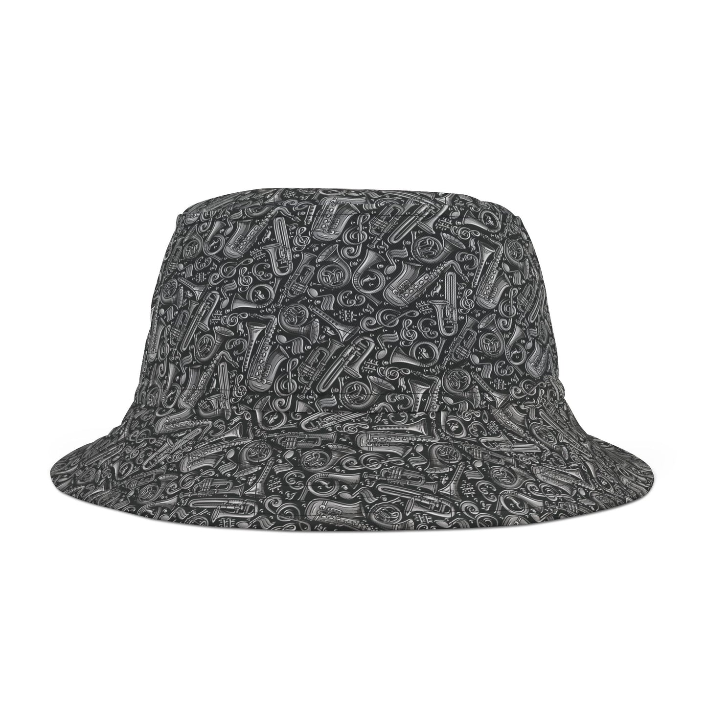 Band Camp - Gray - Black 000000 - Bucket Hat (AOP)