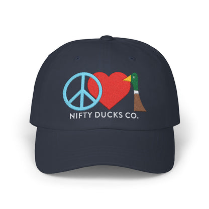 Peace Love and Ducks - Nifty Ducks Co - Classic Dad Cap