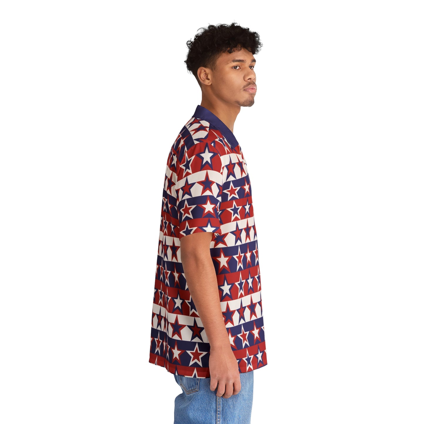 Red White and Blue Stars - Stripes - Men's Hawaiian Shirt