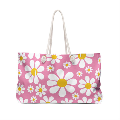 Ducks in Daisies - Large print - Supreme Pink f698bd - Weekender Bag