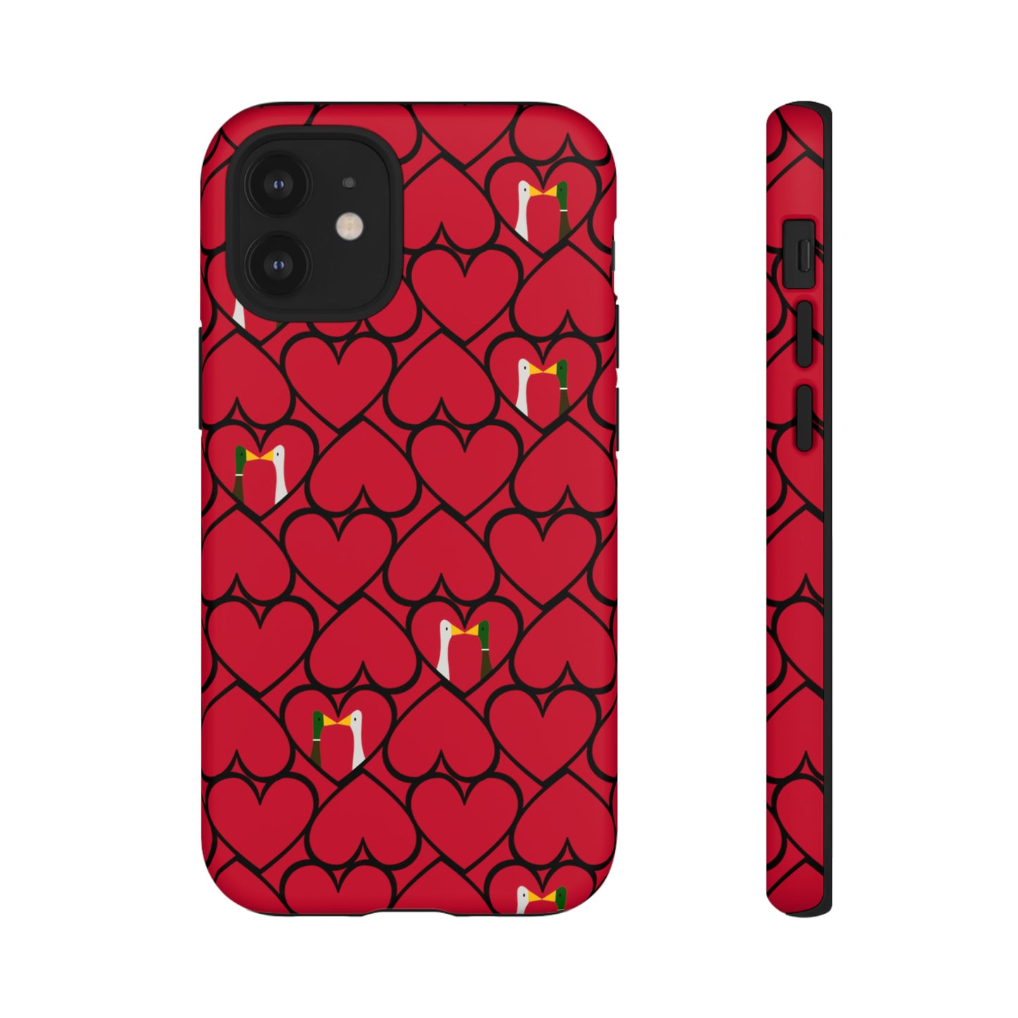 Ducks in hearts - Fire Engine Red c8092e - Tough Cases