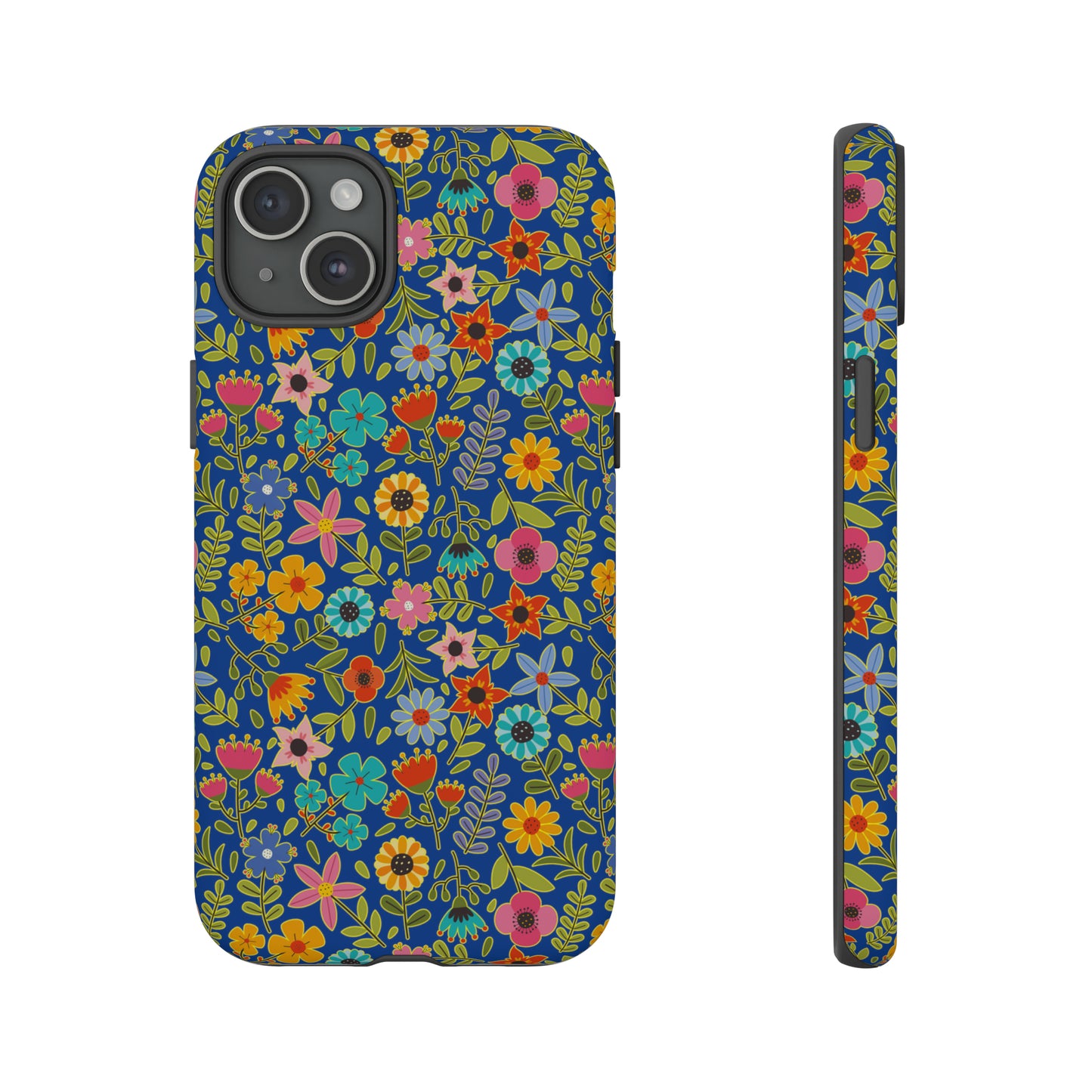 Playful Spring flowers - blue - Tough Cases