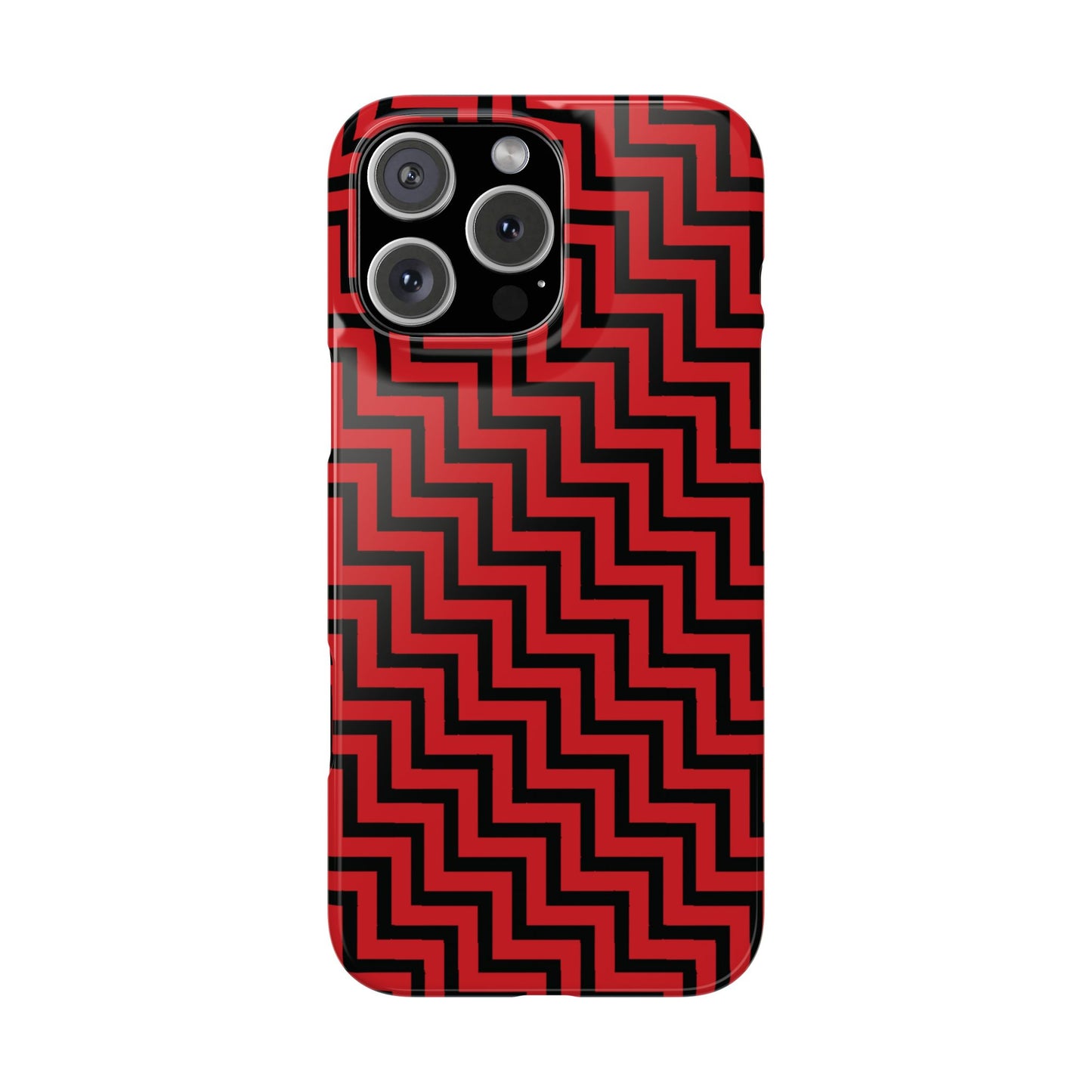 Zigs and Zags - Black - Scarlet - Slim Phone Cases