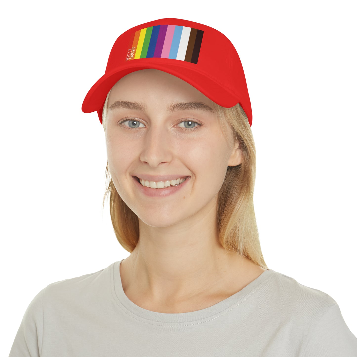 Nifty Ducks Co. Logo2 - Pride colors - Low Profile Baseball Cap