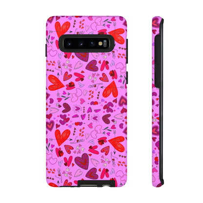 Heart Doodles - Fuschia Pink ff8eff - Tough Cases