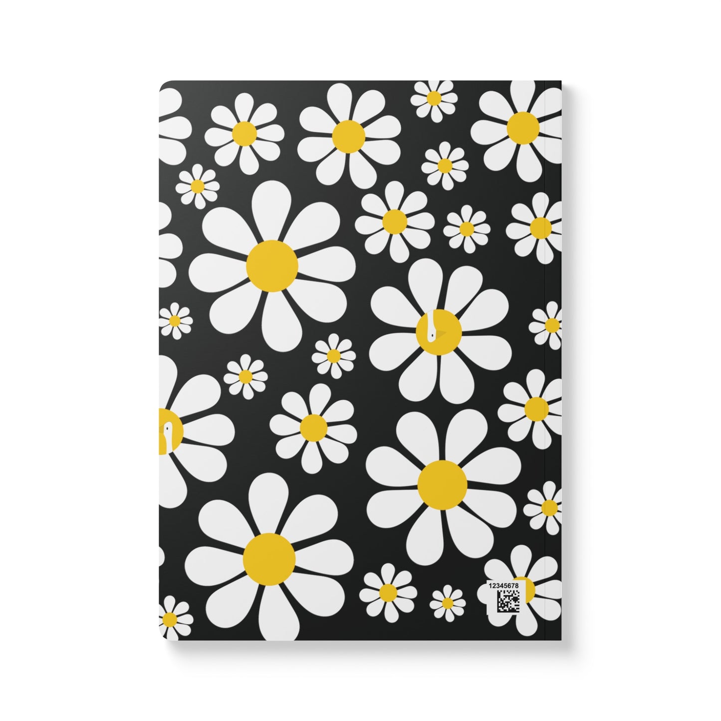 Ducks in Daisies - Black 000000 - Softcover Journal