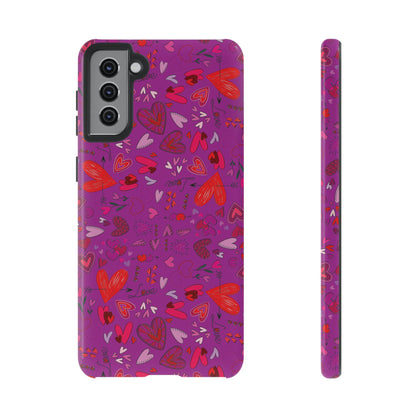 Heart Doodles - Deep Magenta B805AE - Tough Cases