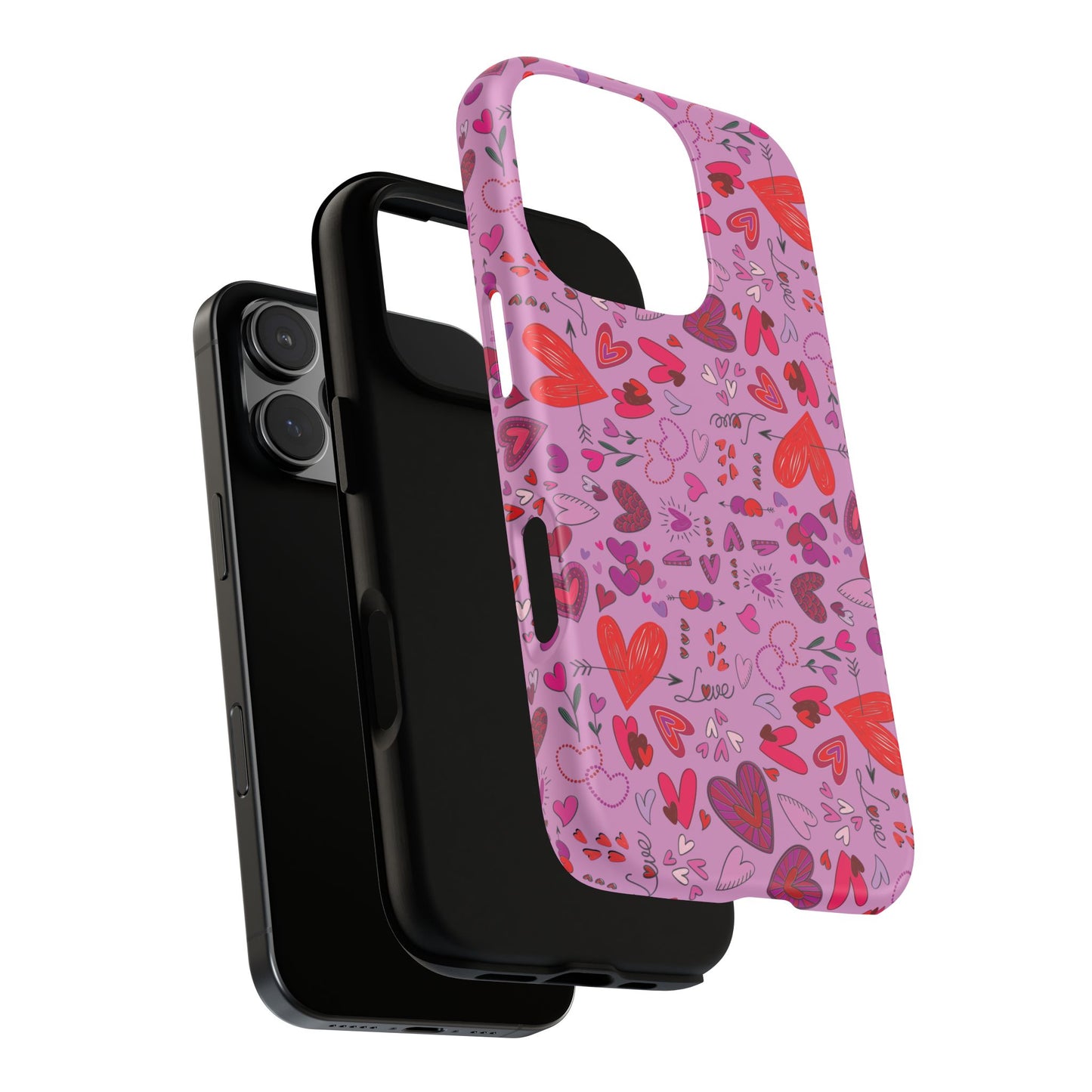 Heart Doodles - Fuschia Pink ff8eff - Tough Cases