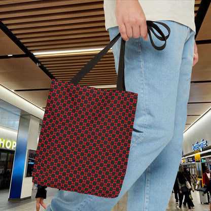 Pixel Petals - Red - Black - Tote Bag