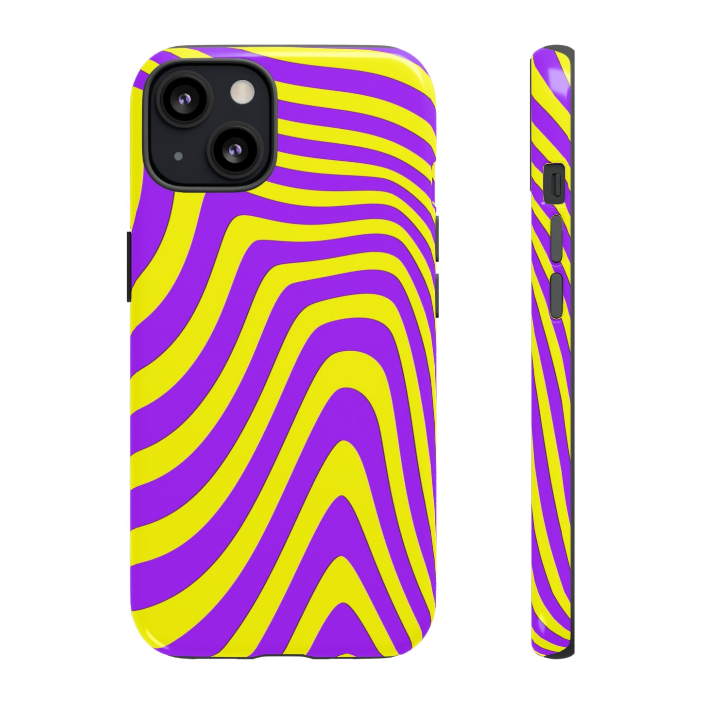 Retro wavy - yellow and purple - Tough Cases