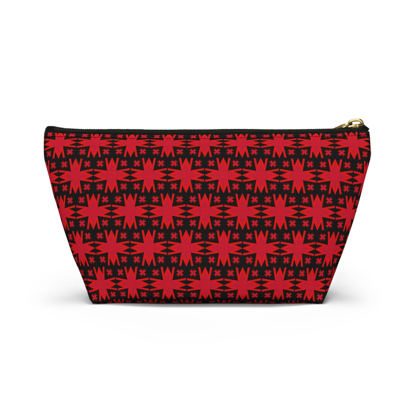 Letter Art - M - Red - Black 000000 - Accessory Pouch w T-bottom