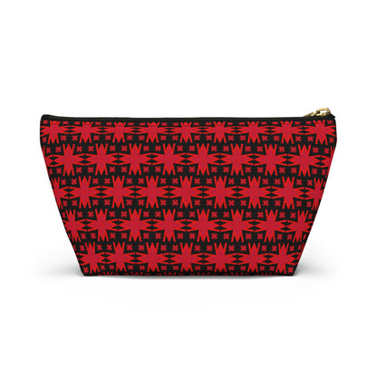 Letter Art - M - Red - Black 000000 - Accessory Pouch w T-bottom