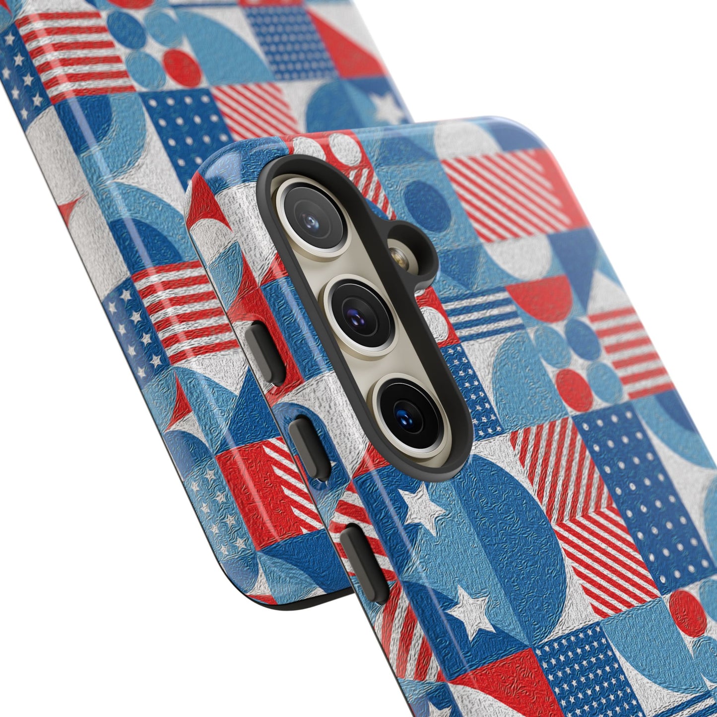 Red White and Blue Bold Pattern - BIG - Oil Paint Texture - Tough Cases