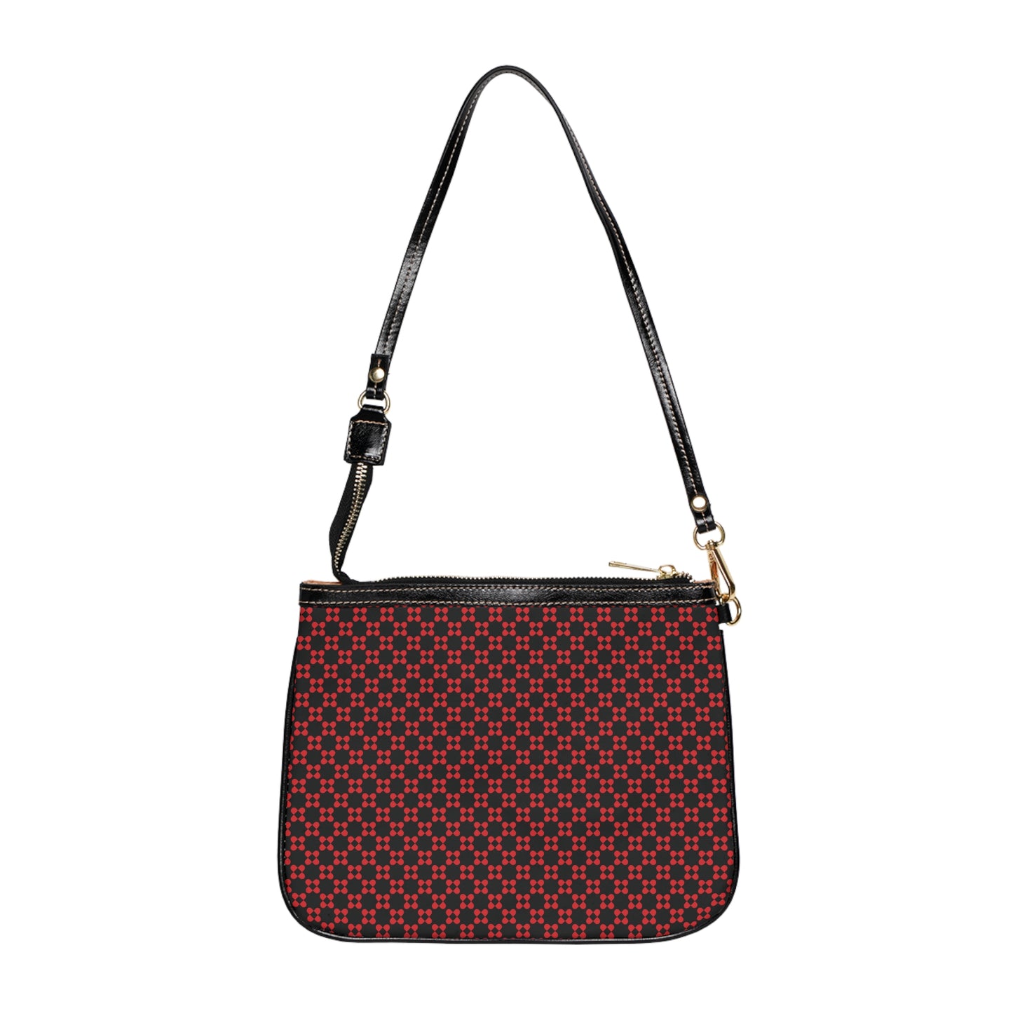 Pixel Petals - Red - Black - Small Shoulder Bag