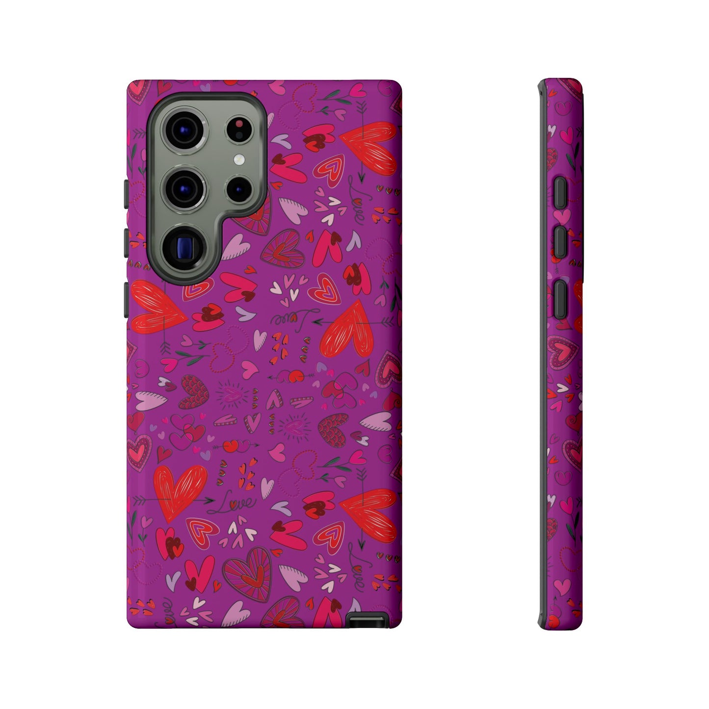 Heart Doodles - Deep Magenta B805AE - Tough Cases