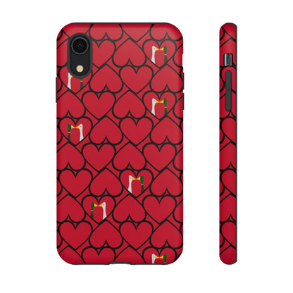 Ducks in hearts - Fire Engine Red c8092e - Tough Cases