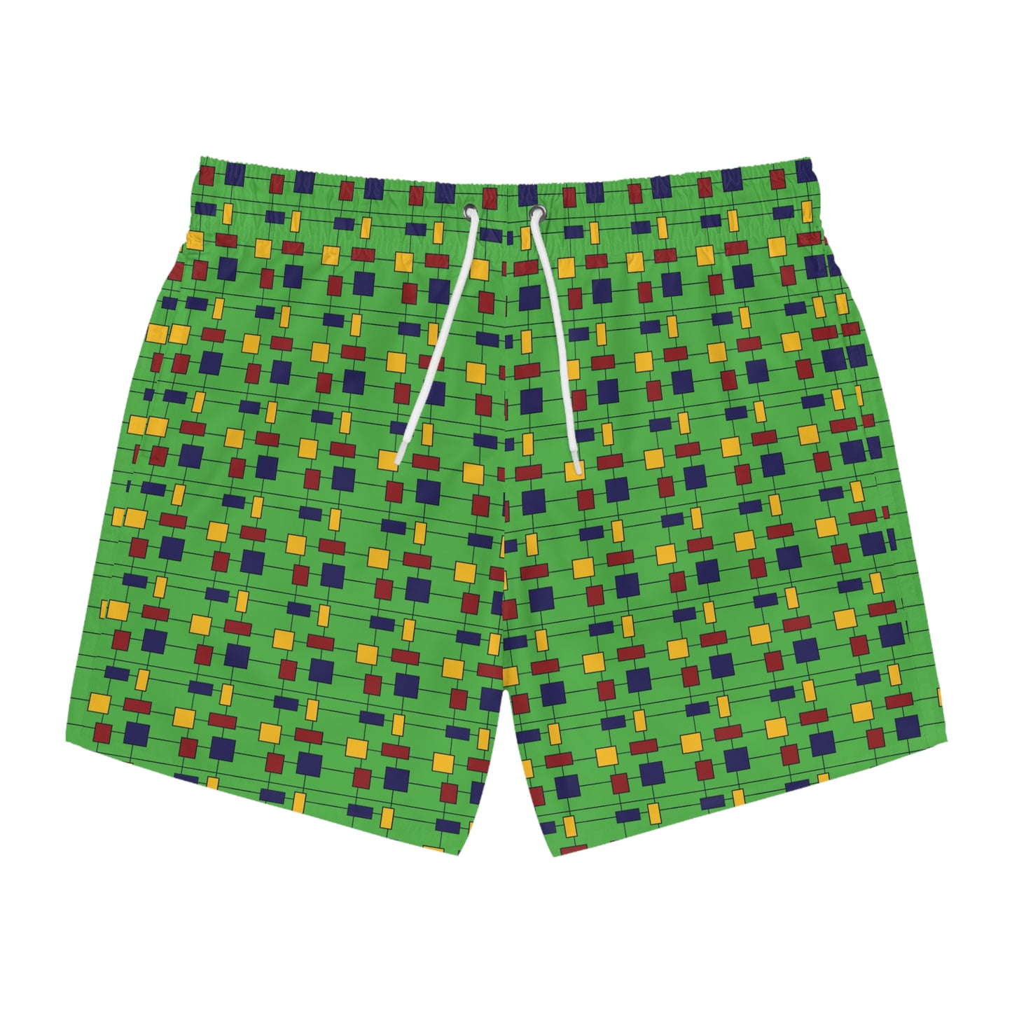 Inspired by Piet Mondrian - Kelly Green 4cbb17 - Swim Trunks