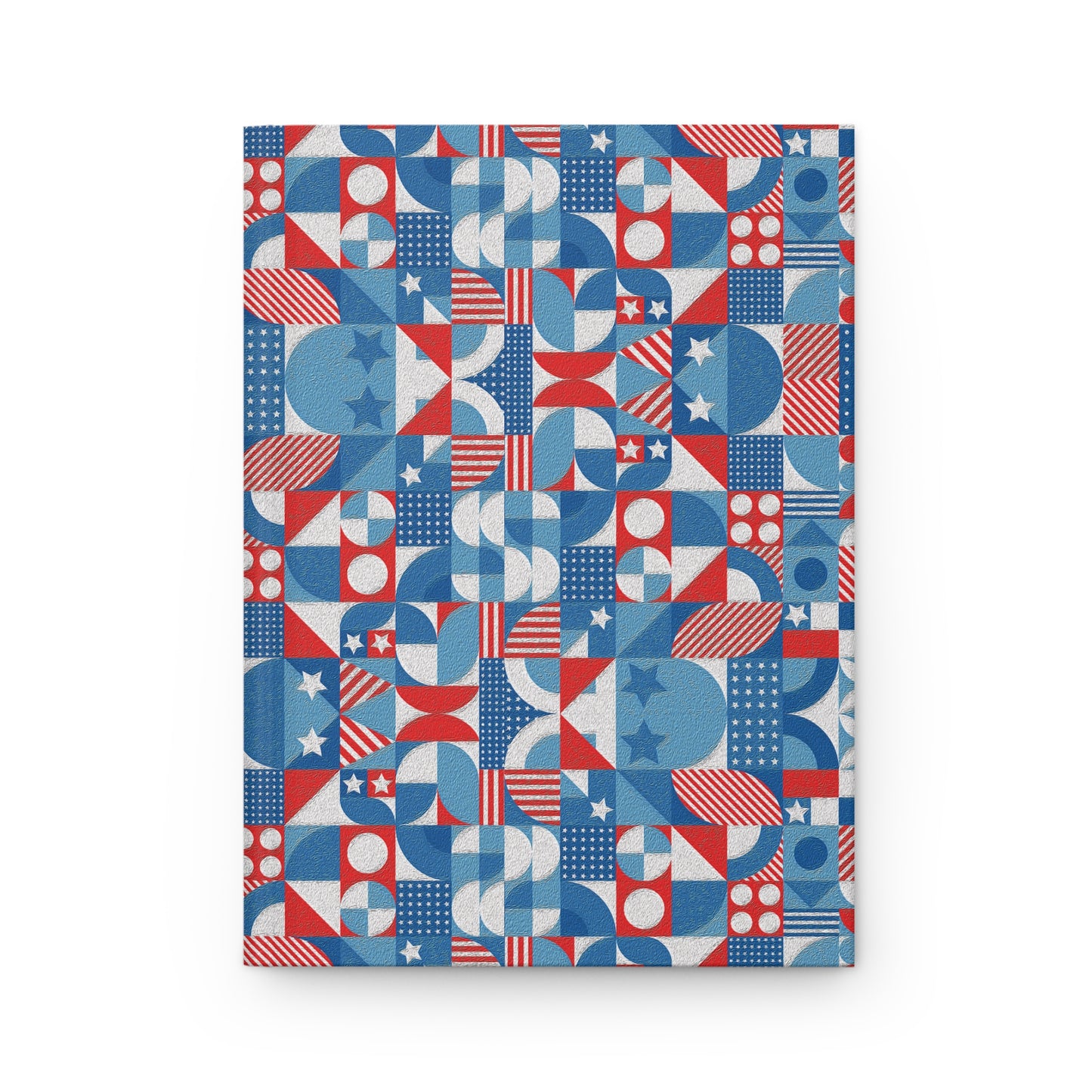 Red White and Blue Bold Pattern - Oil Paint Texture - Hardcover Journal Matte