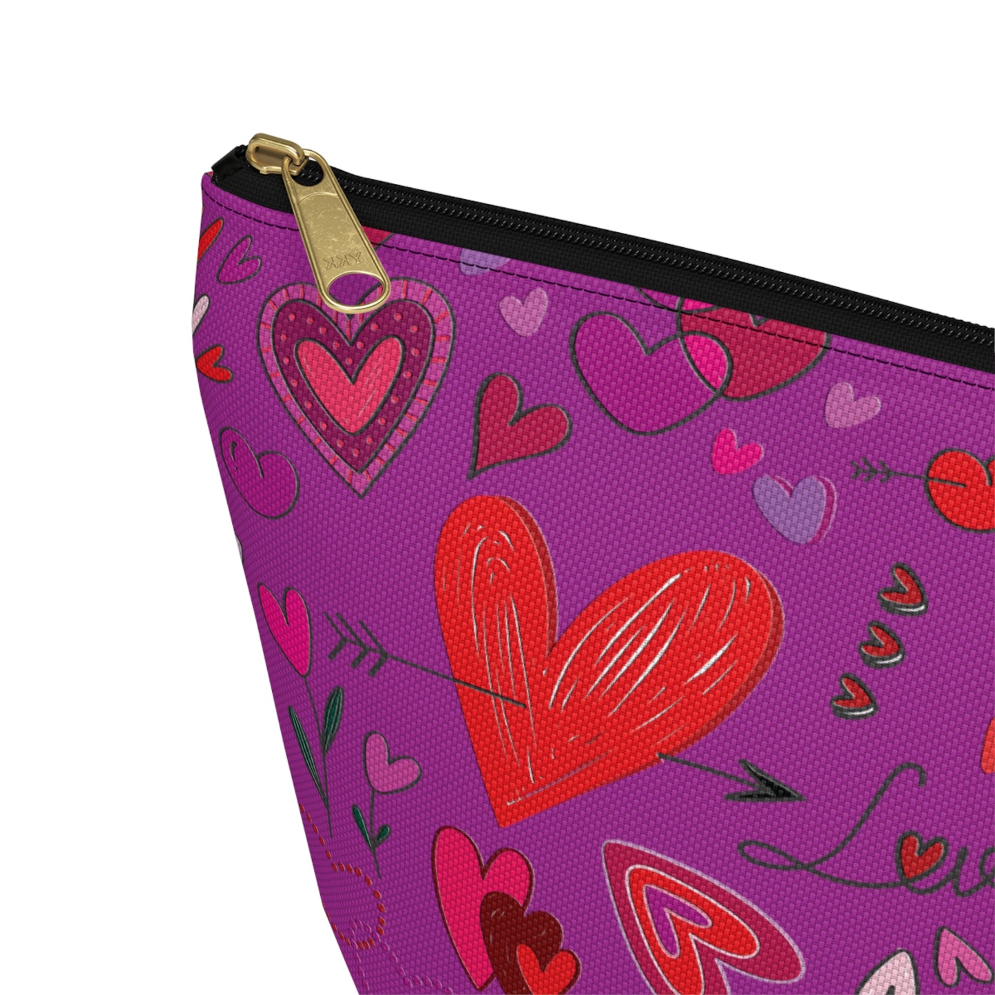 Heart doodles - Deep Magenta B805AE - Accessory Pouch w T-bottom