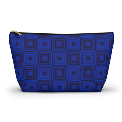 Blue Squares - Accessory Pouch w T-bottom