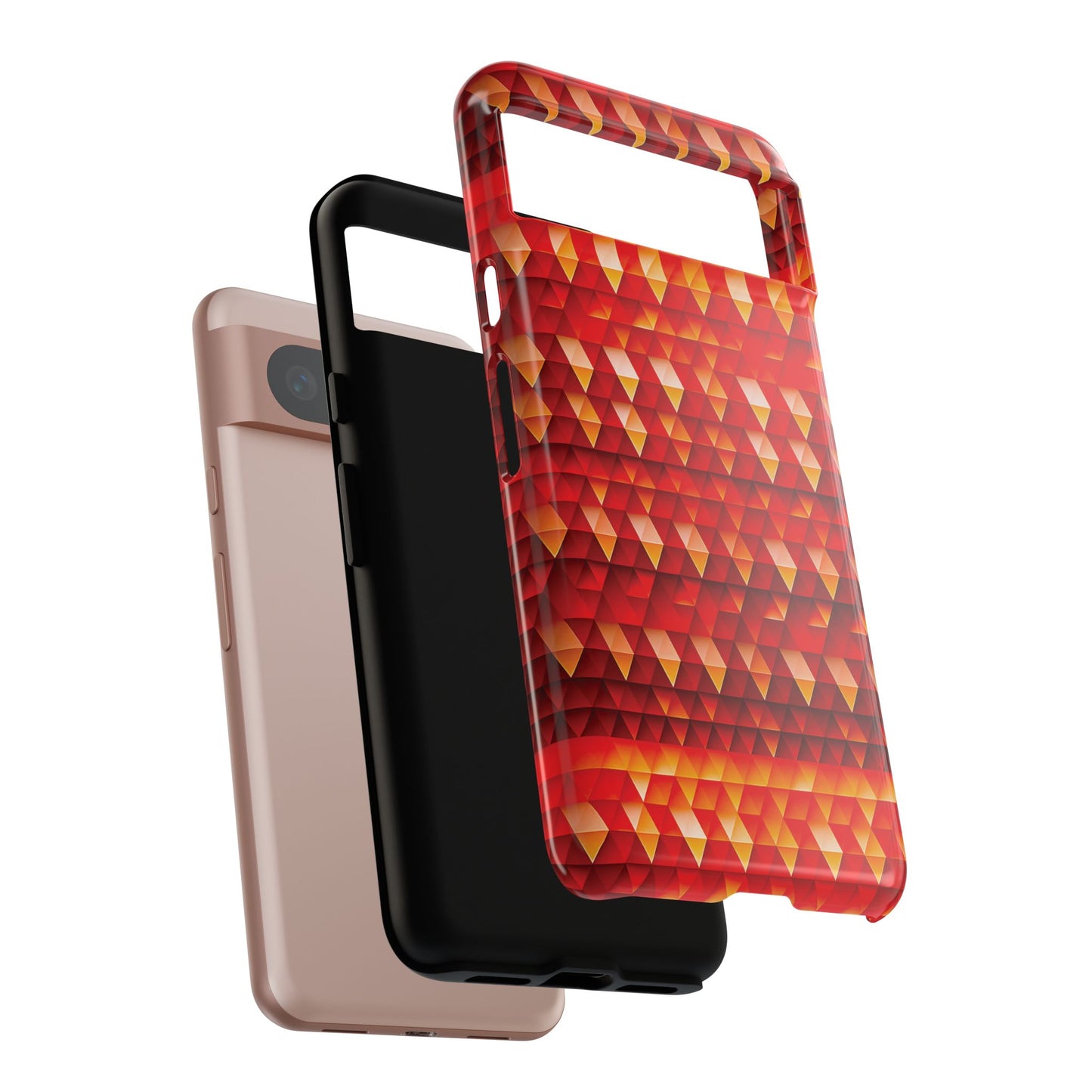 Geometric Flame - Red Triangles - Boston University Red d00000 - Tough Cases