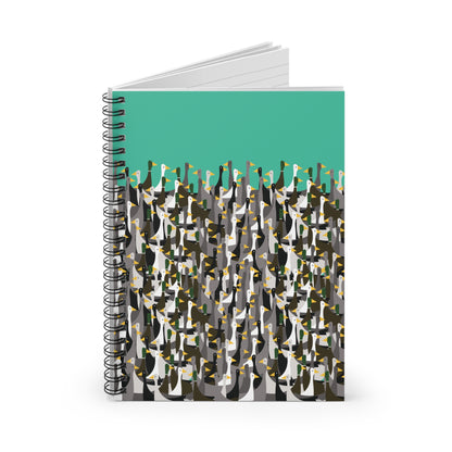 That is a LOT of ducks - Turquoise 12d3ad - Spiral Notebook - Ruled Line