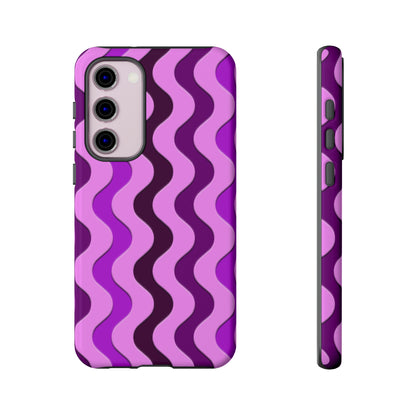 Vertical retro wavy purple and pink - Tough Cases