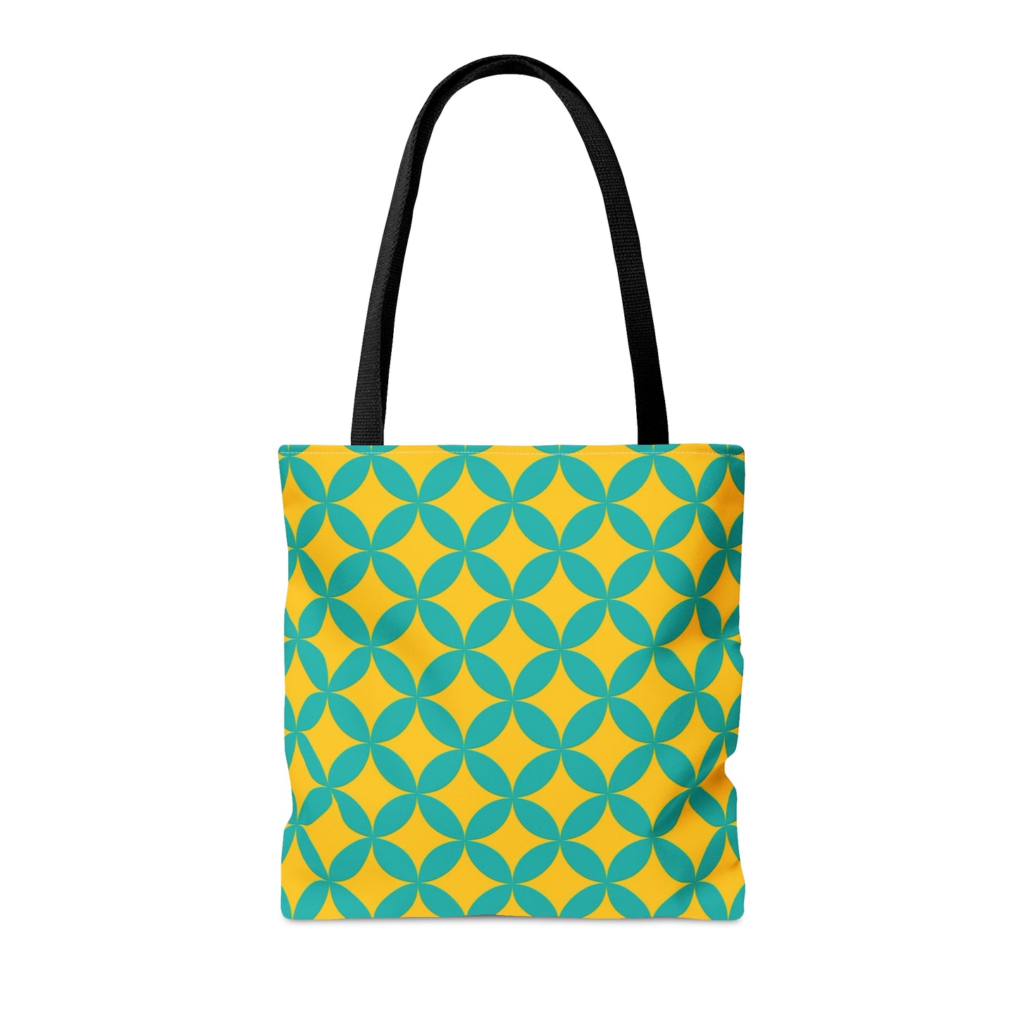 Yellow with green background geometric pattern - Tote Bag