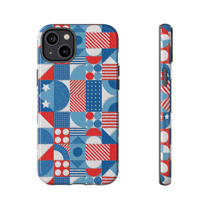 Red White and Blue Bold Pattern - BIG - Oil Paint Texture - Tough Cases