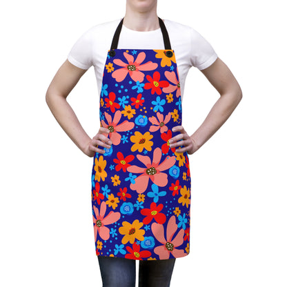 Playful Floral Print - Ultramarine 160987 - Apron