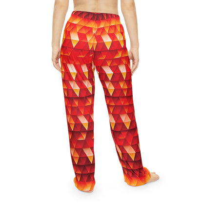 Geometric Flame - Red Triangles - Women's Pajama Pants