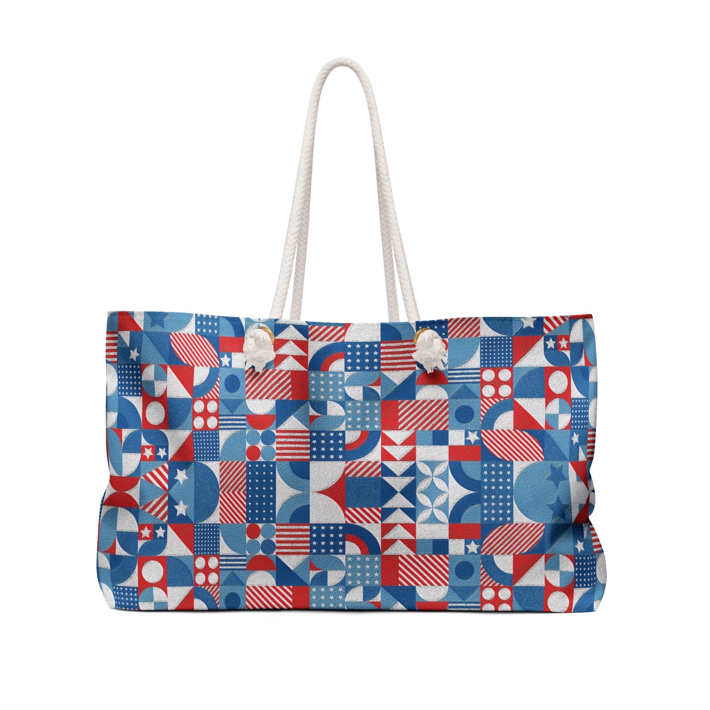 Red White and Blue Bold Pattern - Oil Paint Texture - Weekender Bag