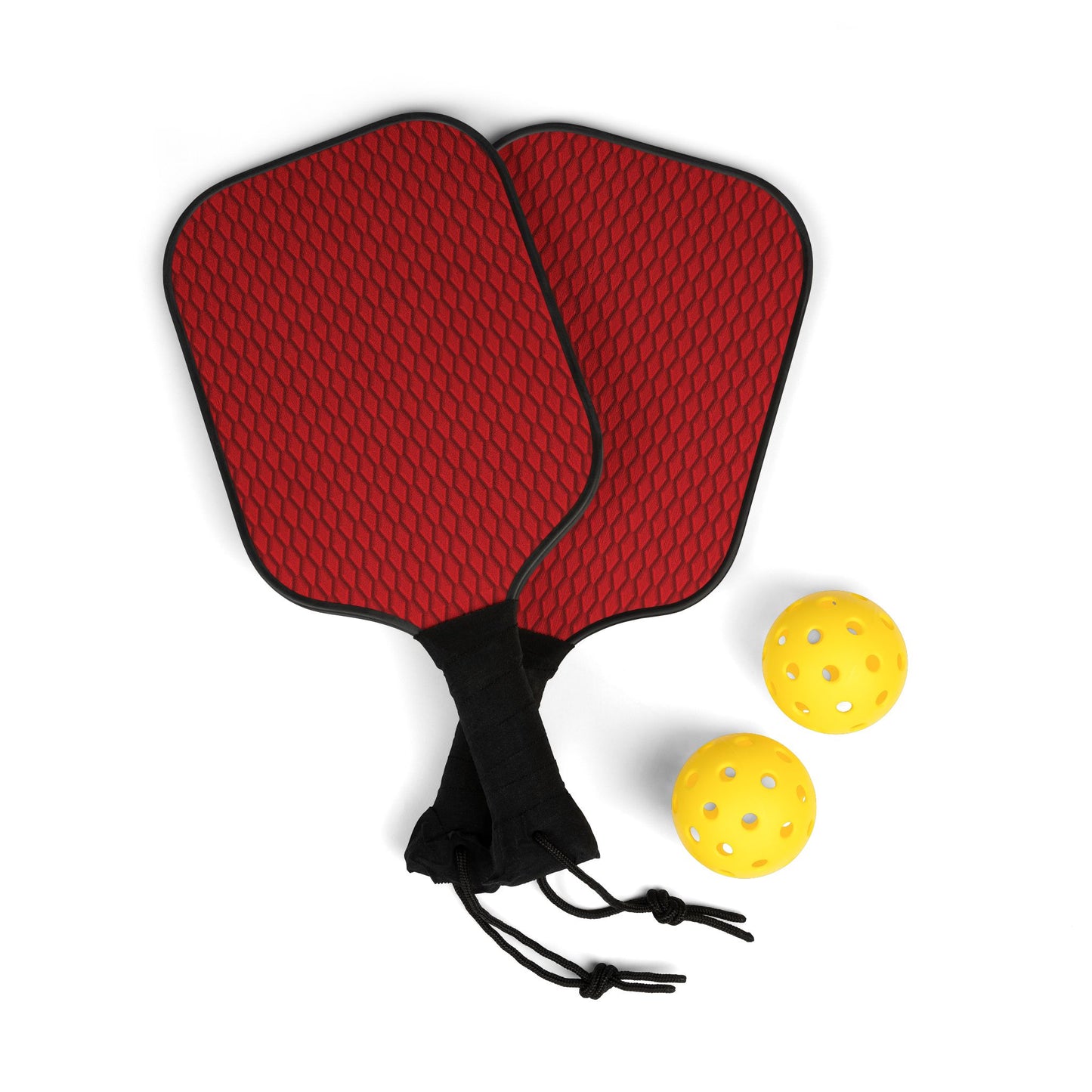 Diamond Geometric Pattern - Red - Pickleball Kit