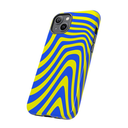 Retro wavy - yellow and blue - Tough Cases