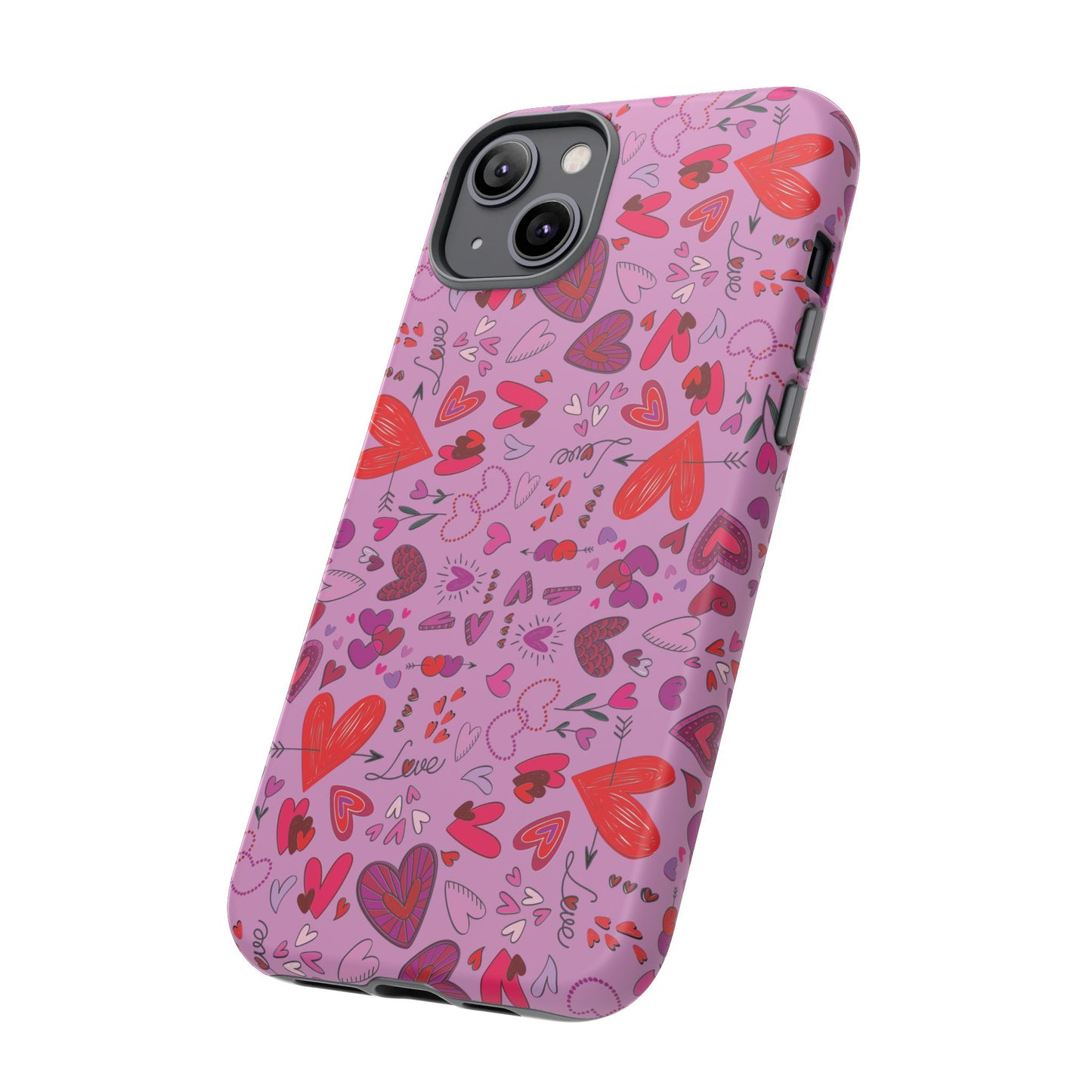 Heart Doodles - Fuschia Pink ff8eff - Tough Cases